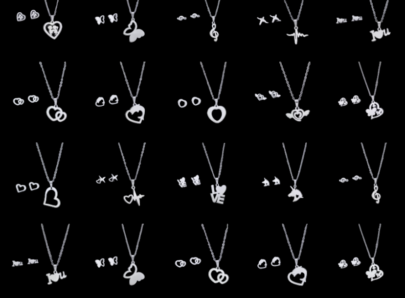 Hypoallergenic pendant and earring set