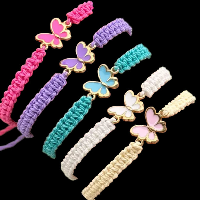 Braided butterfly bracelet