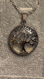 Tree of Life silver and stone pendant