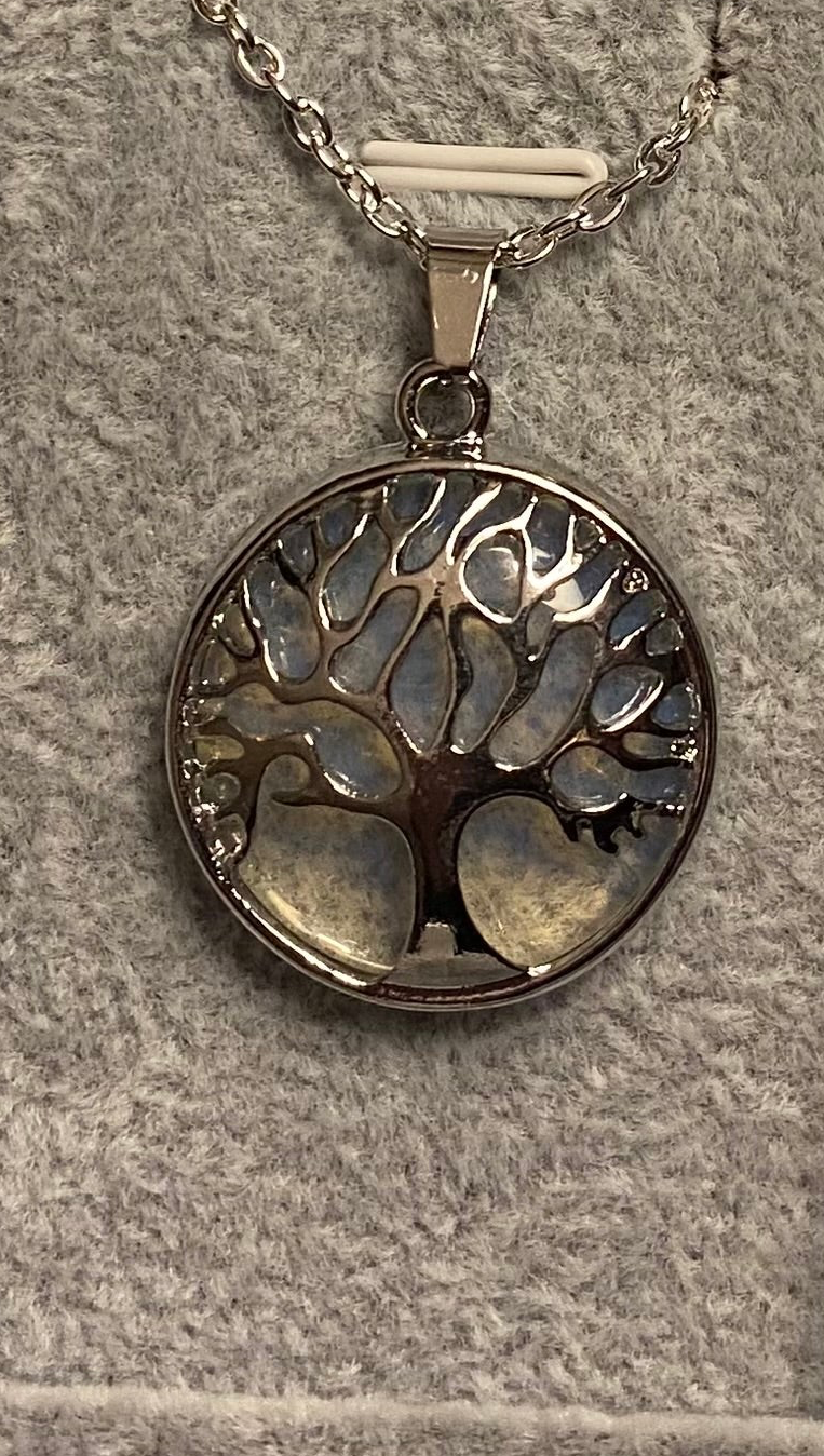 Tree of Life silver and stone pendant