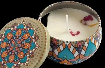 Dried flower scented candle