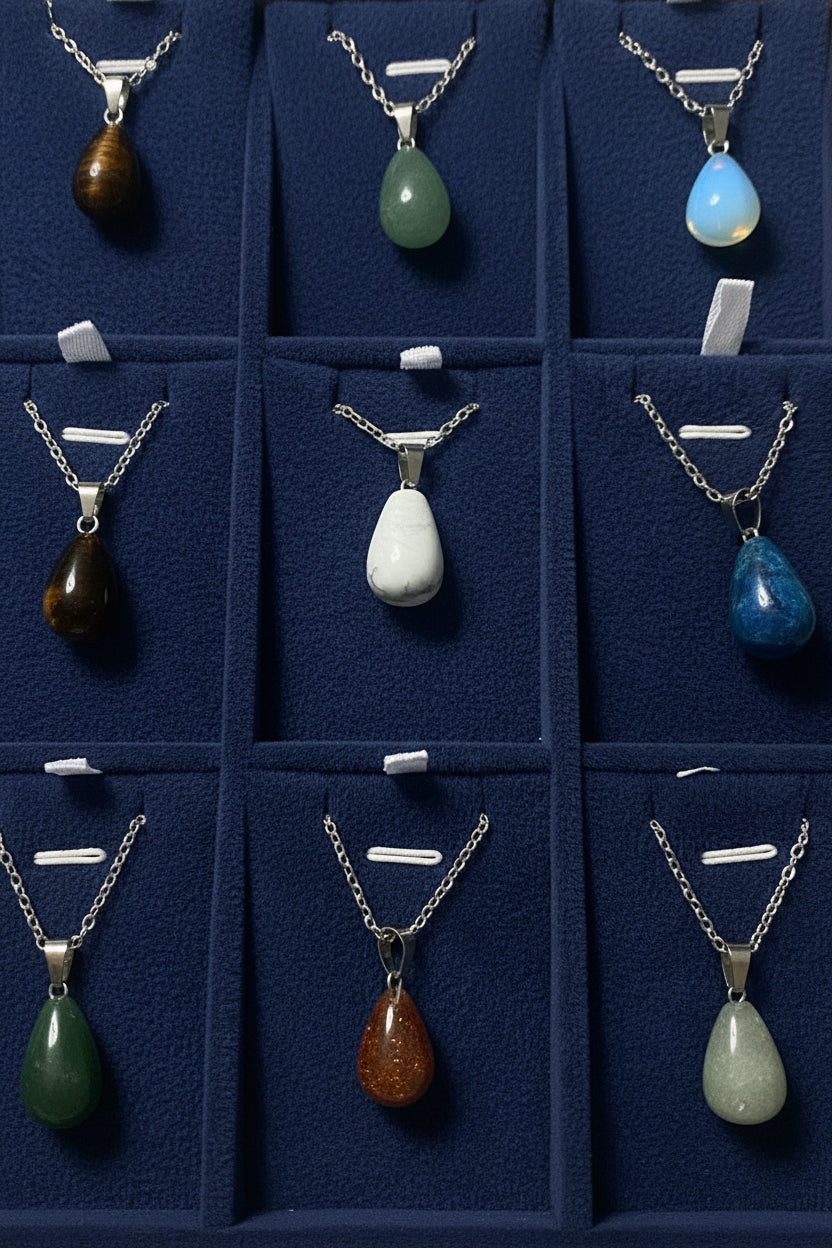 Teardrop crystal stone pendant