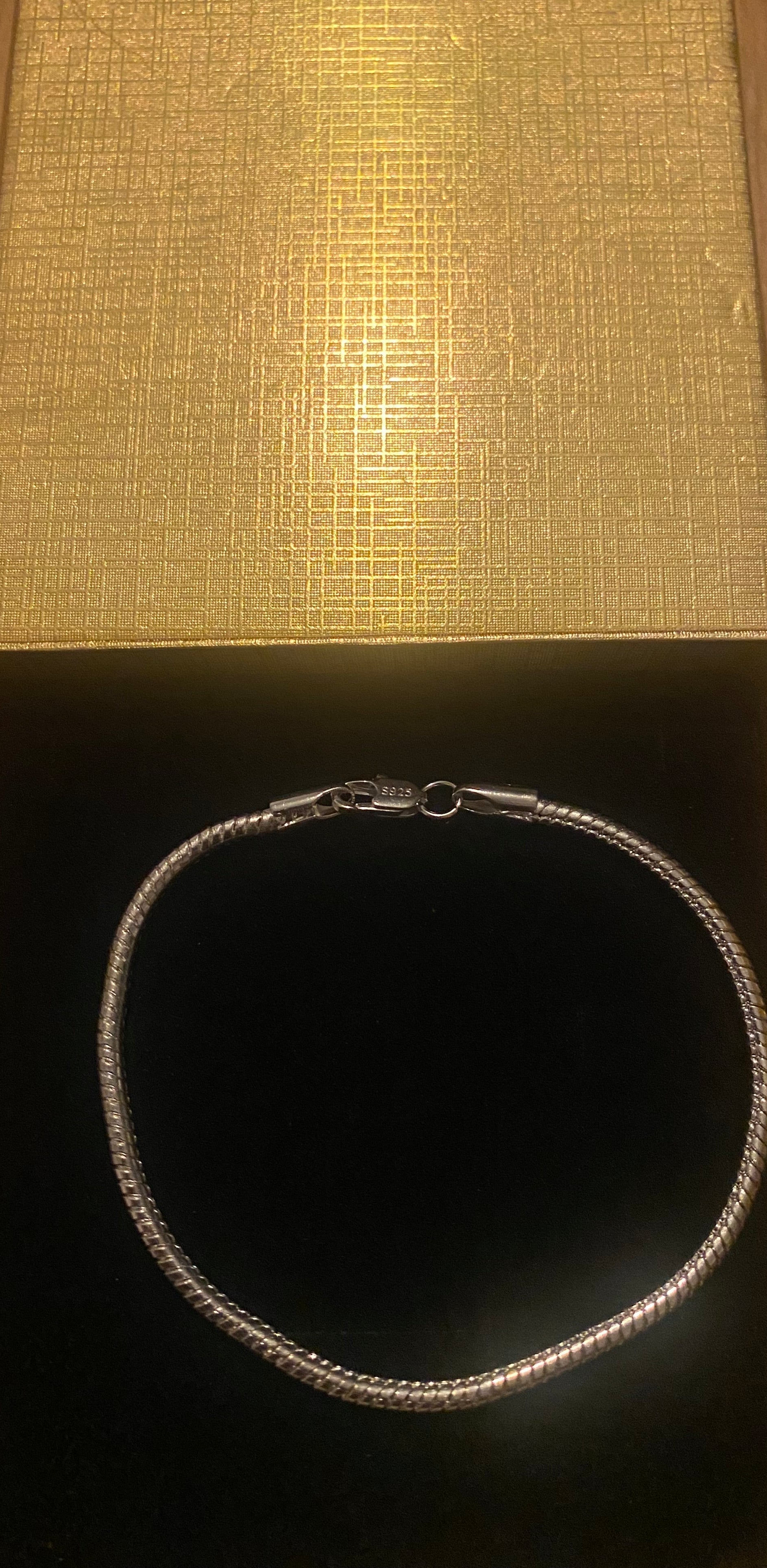 Sterling silver snake bone charm bracelet