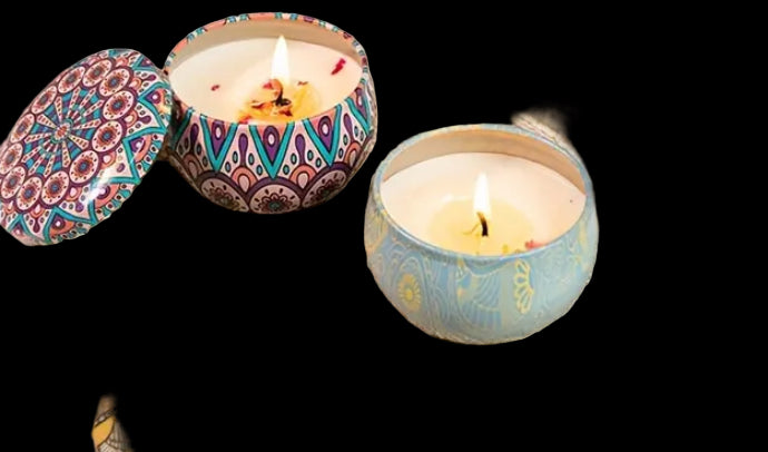 Dried flower scented candle