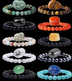 Polished stone and bracelet set.