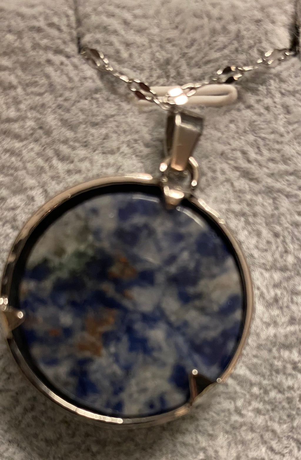 Star silver and stone pendant