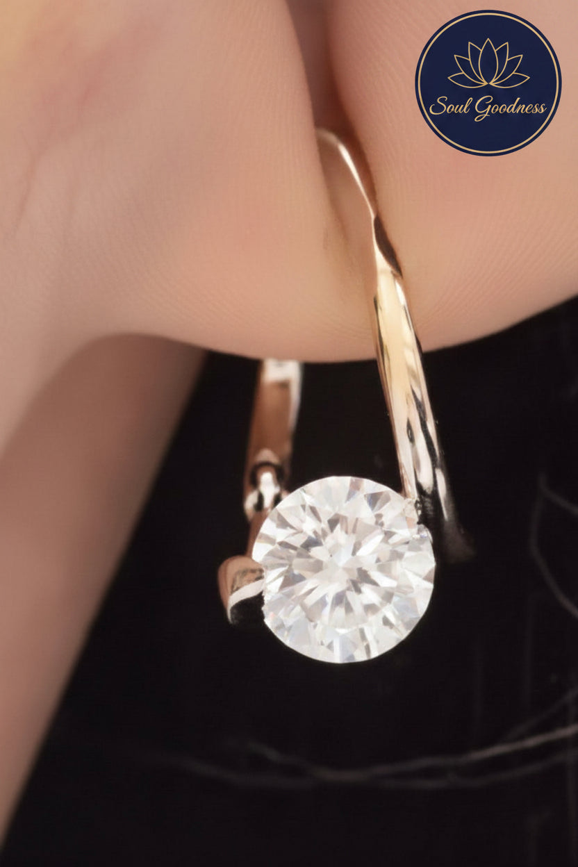Gold plated zirconia earrings