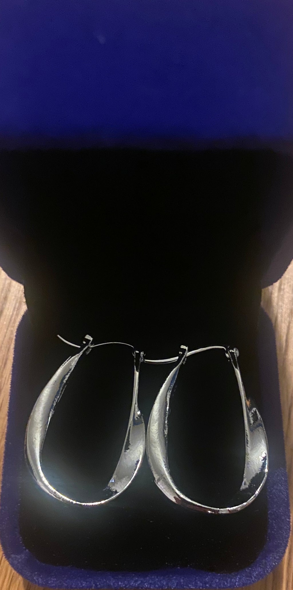 Sterling silver oval hoop earrings