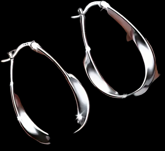 Sterling silver oval hoop earrings