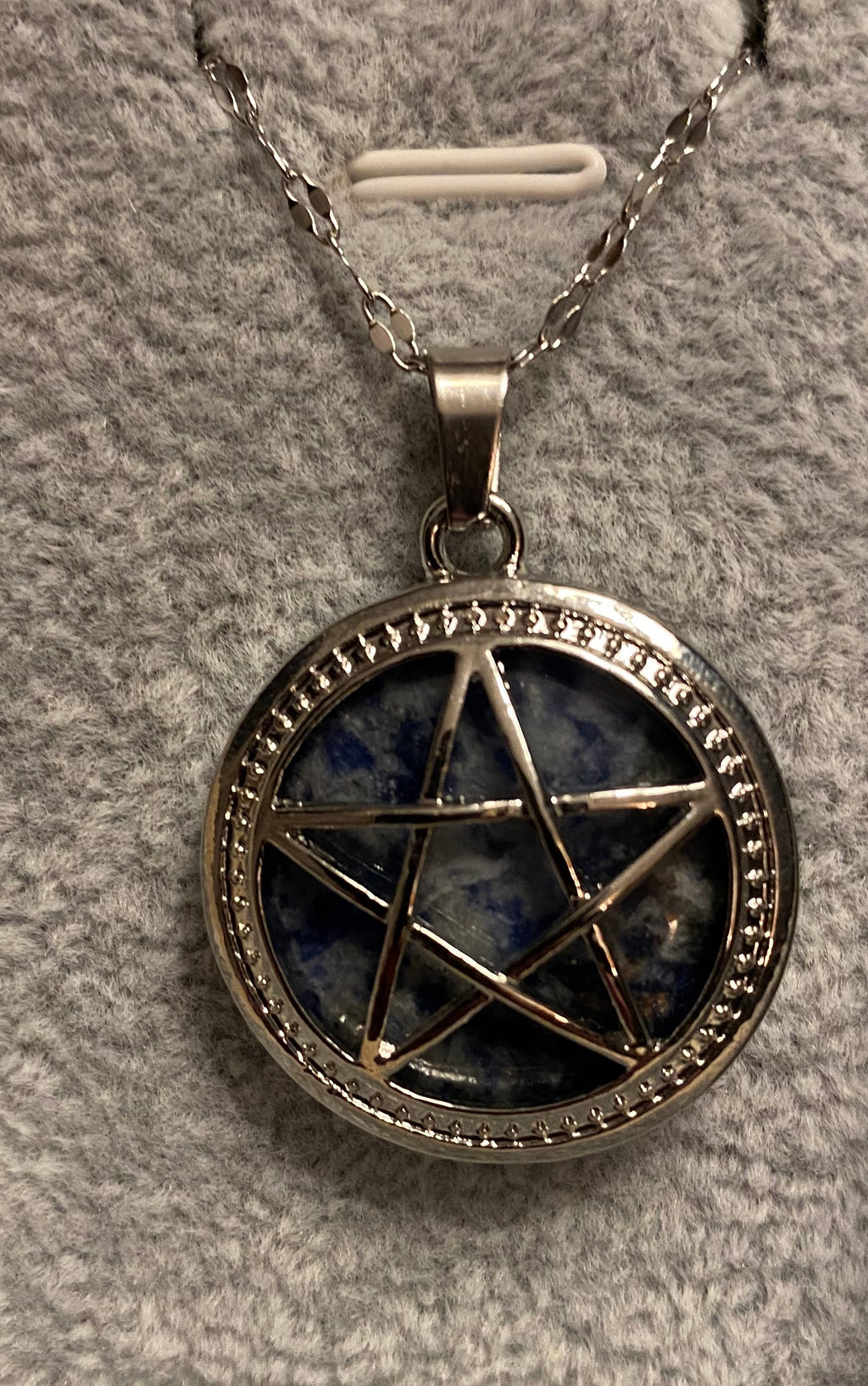 Star silver and stone pendant