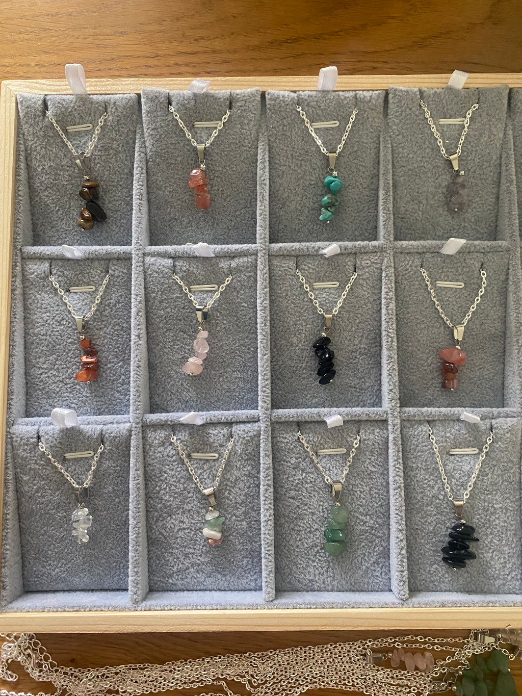 Gemstone cluster necklace