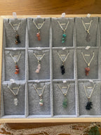Gemstone cluster necklace
