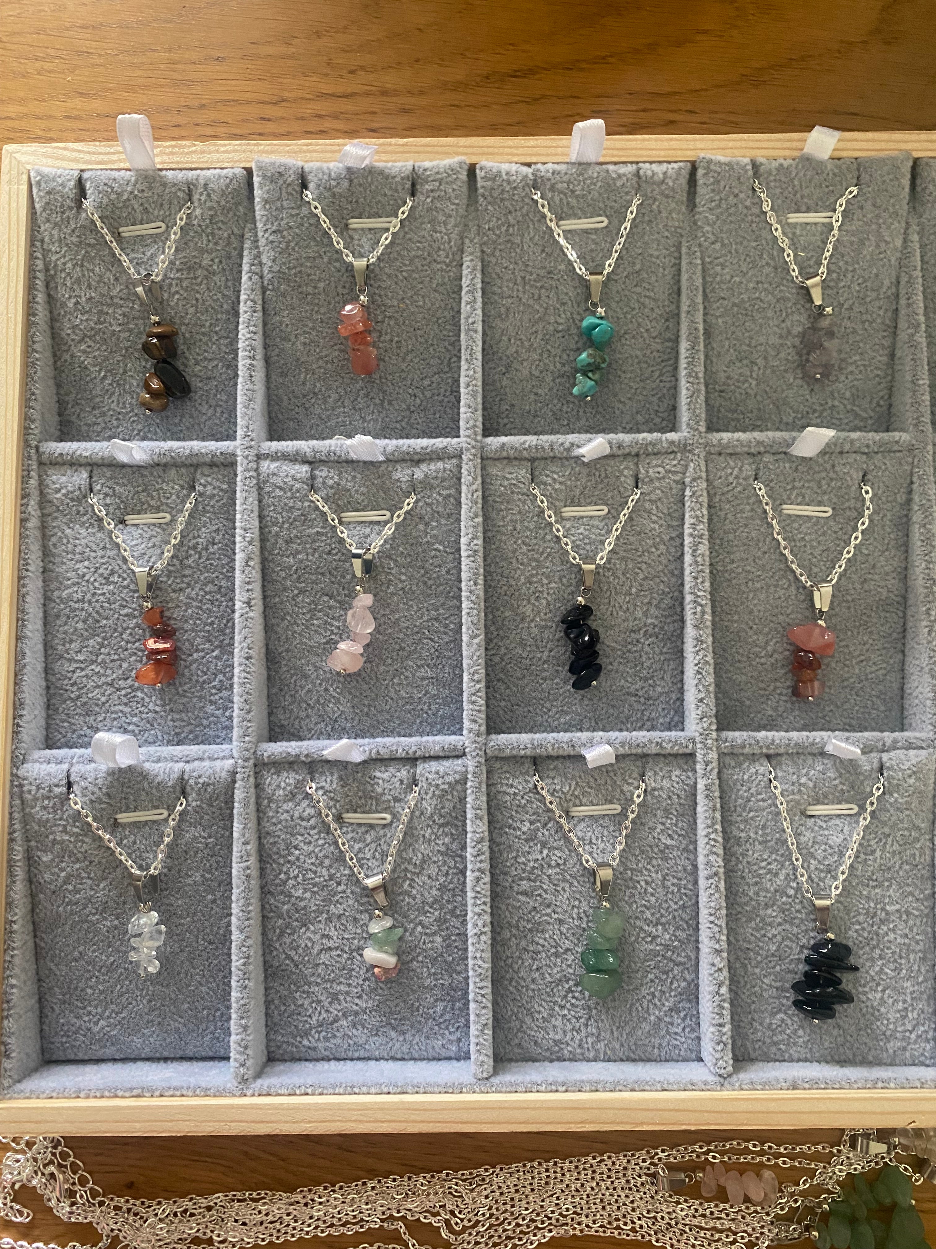 Gemstone cluster necklace