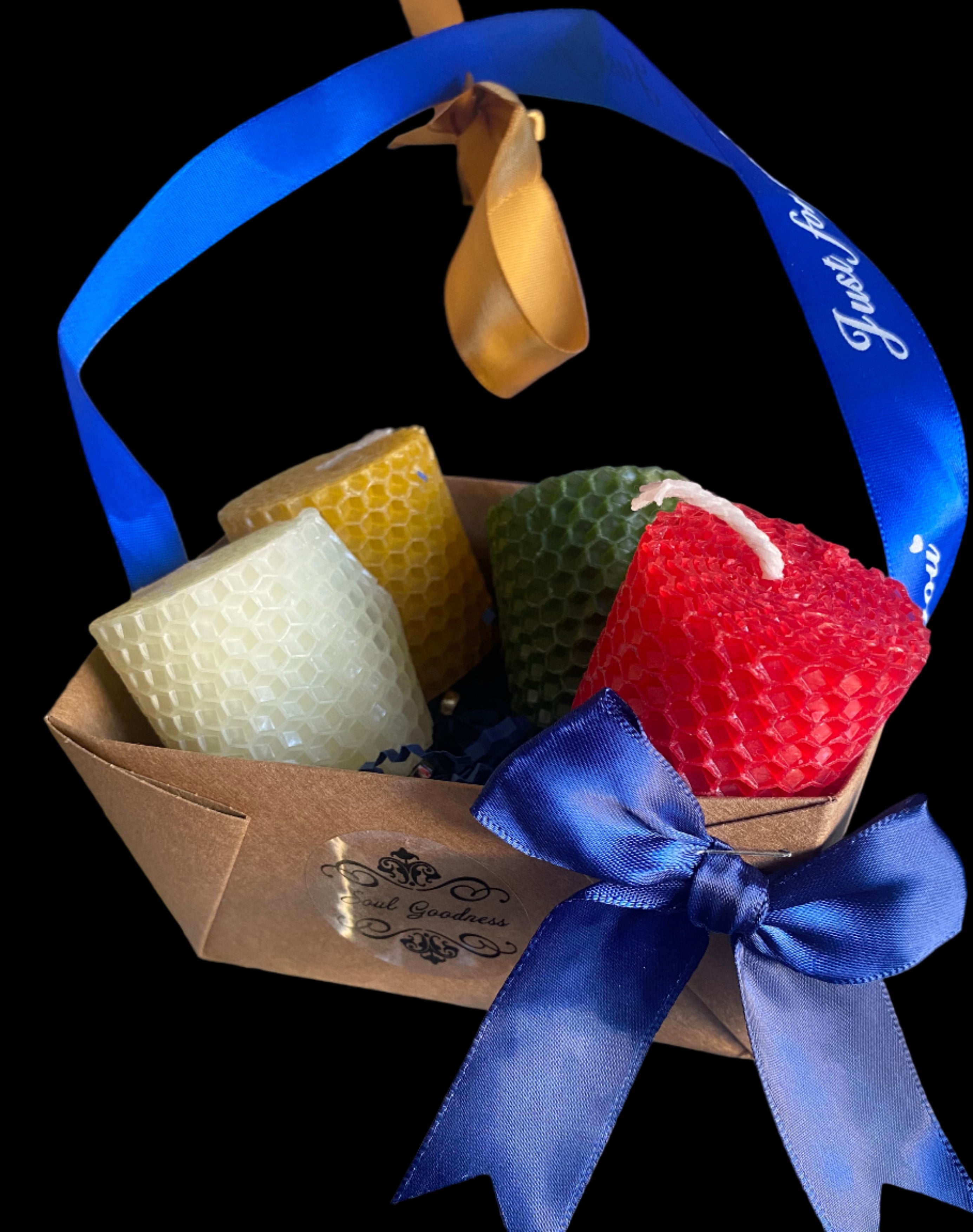 Beeswax candle gift basket