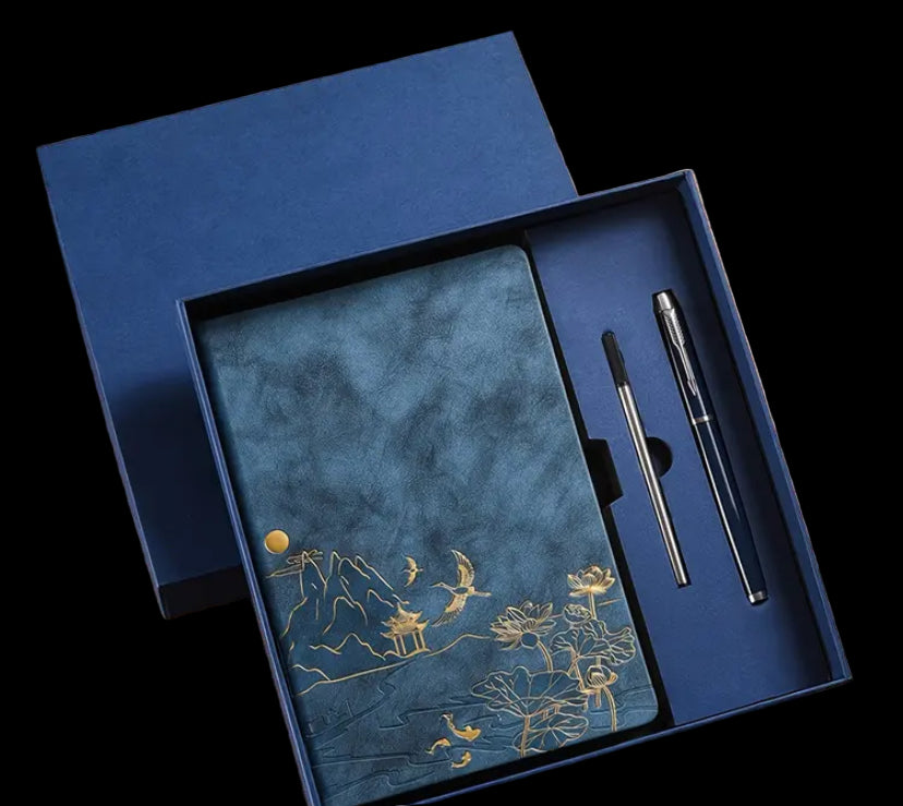 Leather journal notebook set