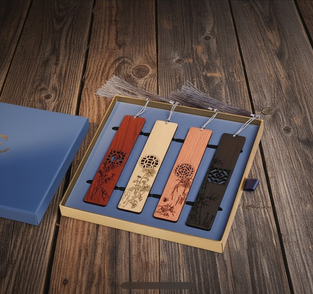 Wooden tasseled bookmark