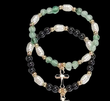Beaded cross bracelet 2 piece.