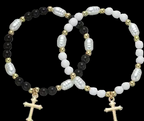 Beaded cross bracelet 2 piece.