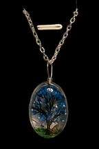 Glass tree pendant