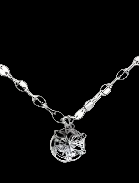 Sterling silver chain with Zirconia diamond