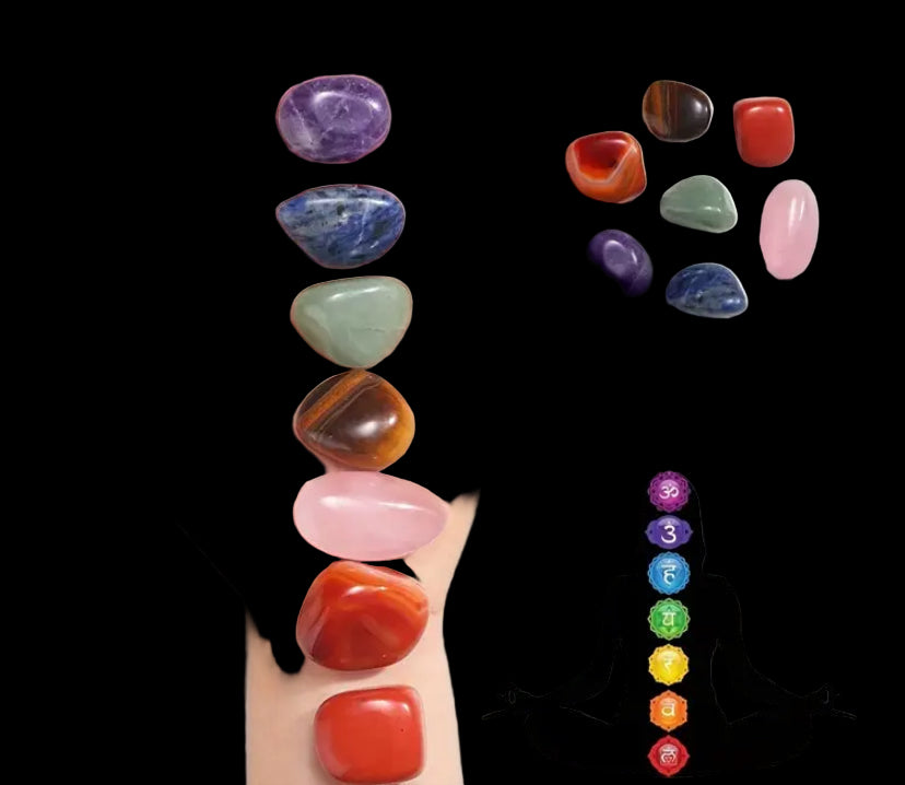 Seven piece Chakra stone set