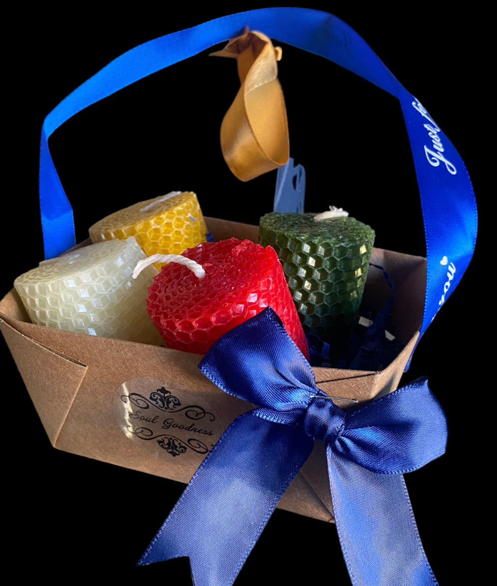 Beeswax candle gift basket