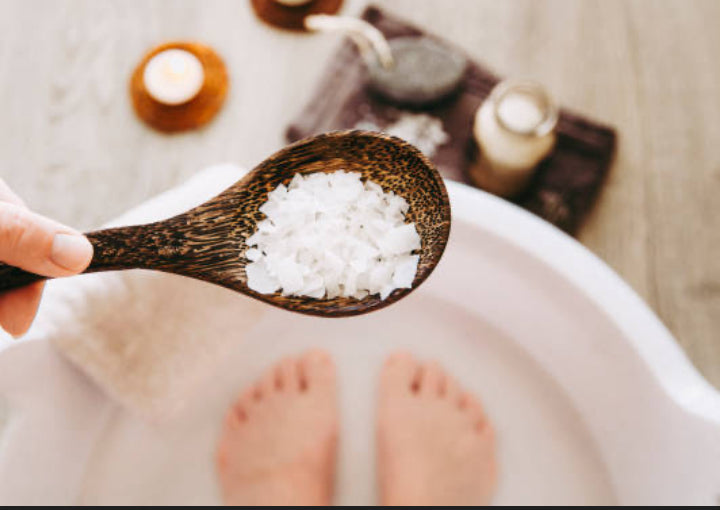 Foot Soak and exfoliate