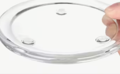 Glass round candle plate