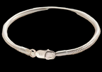 Sterling silver snake bone charm bracelet