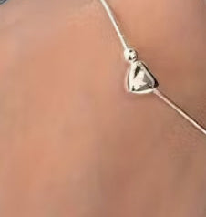 Silver heart and sphere bracelet