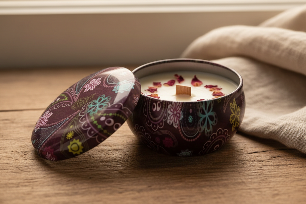 Dried flower scented candle