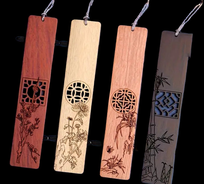 4 piece wooden bookmark