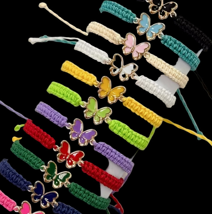 Braided butterfly bracelet
