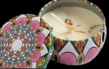 Dried flower scented candle