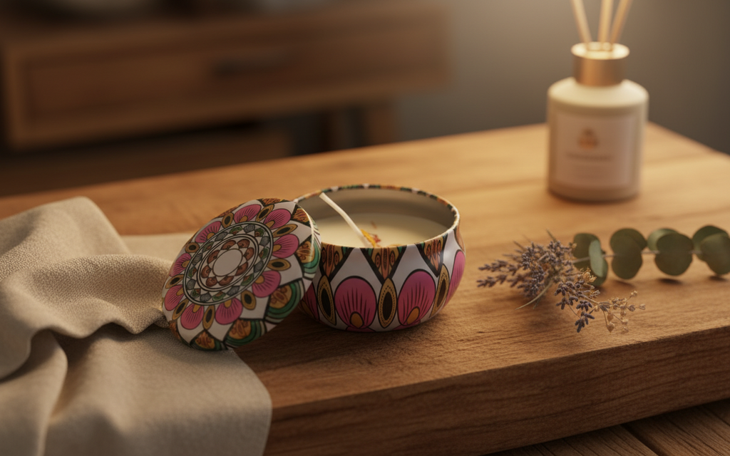 Dried flower scented candle
