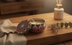 Dried flower scented candle