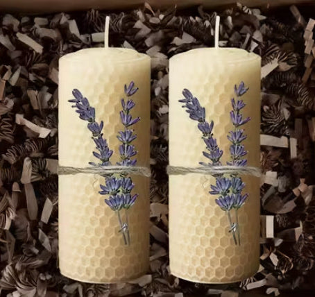 Beeswax 2 piece candles