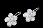 Silver zirconia flower earrings