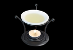 Dual purpose metal candle holder & burner
