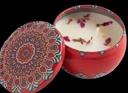 Dried flower scented candle