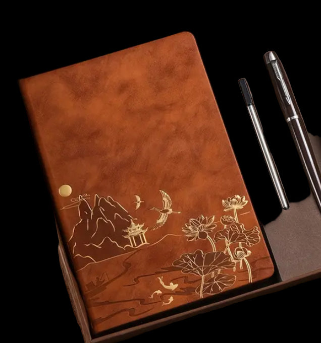 Leather journal notebook set