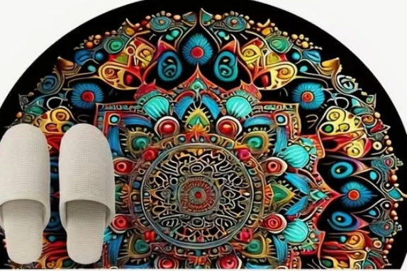 Bohemian mandala door mat