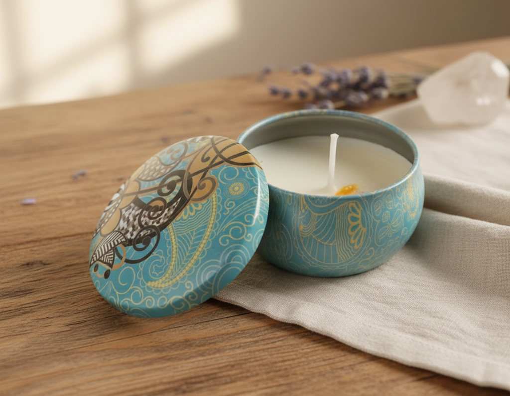 Dried flower scented candle