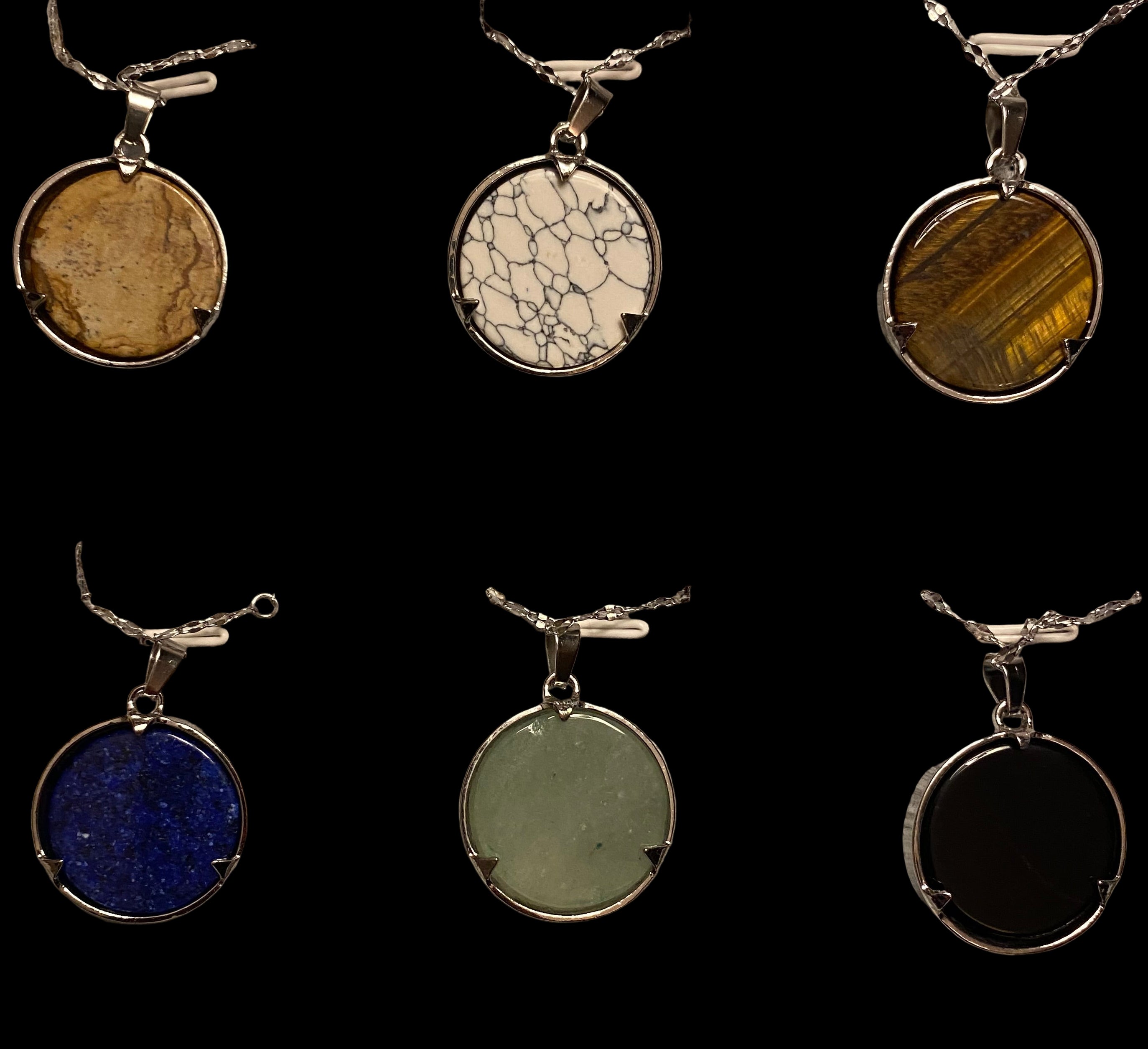 Star silver and stone pendant