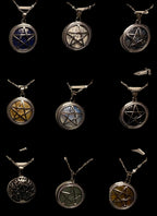 Star silver and stone pendant