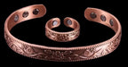 Red Copper magnetic bangle and Ring