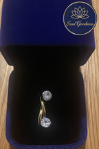 Gold plated zirconia earrings