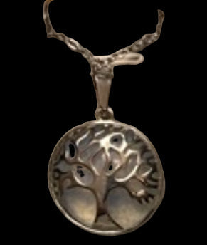 Tree of Life silver and stone pendant