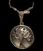 Tree of Life silver and stone pendant
