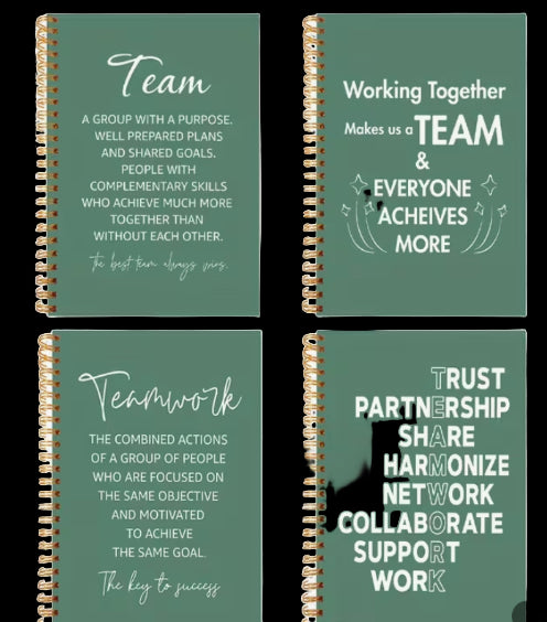 Team 4 piece Spiral notebook